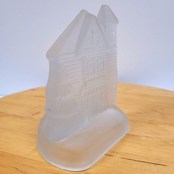 Frosted Glass Victorian House Candle Holder and Santa Claus Set 2 Votive 5.5'' - Picture 7 of 7